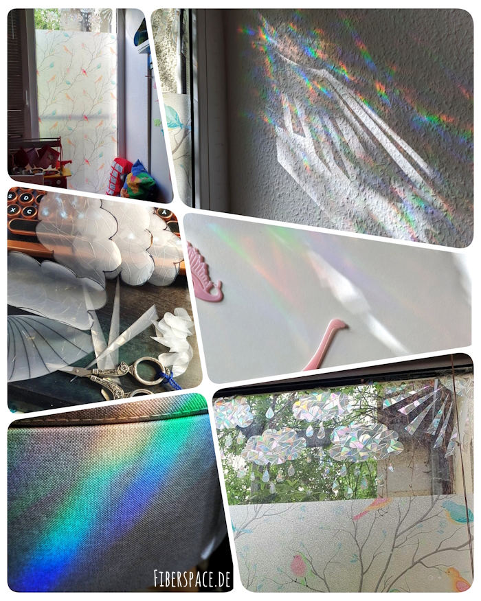 Prismen-Fensterfolie: Regenbögen fürs Kinderzimmer - selbst Wolken und Regentropfen zuschneiden